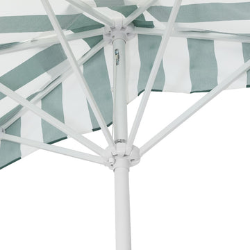 Beverly 9 ft. Designer Classic Scalloped Fringe Half Market Patio Umbrella